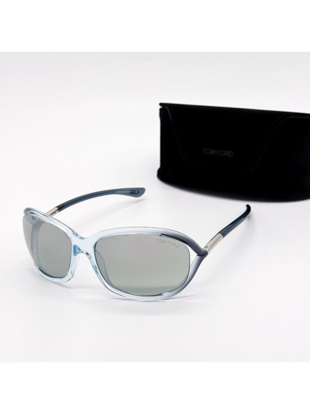 New Tom Ford Jennifer TF0008 93Q Blue Gray Oversized Women Sunglasses FT0008/S